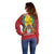 Personalized Guyana Coat Of Arms Off Shoulder Sweater Flag Color