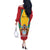 Personalized Guyana Coat Of Arms Off The Shoulder Long Sleeve Dress Flag Color