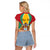 Personalized Guyana Coat Of Arms Raglan Cropped T Shirt Flag Color - Wonder Print Shop