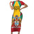 Personalized Guyana Coat Of Arms Short Sleeve Bodycon Dress Flag Color - Wonder Print Shop