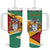 Personalized Guyana Coat Of Arms Tumbler With Handle Flag Color - Wonder Print Shop