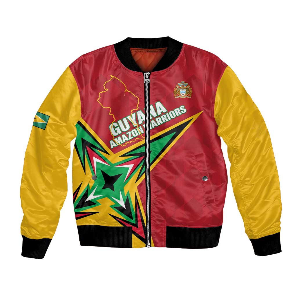 Custom Guyana Cricket Bomber Jacket Go Champions Amazon Warriors