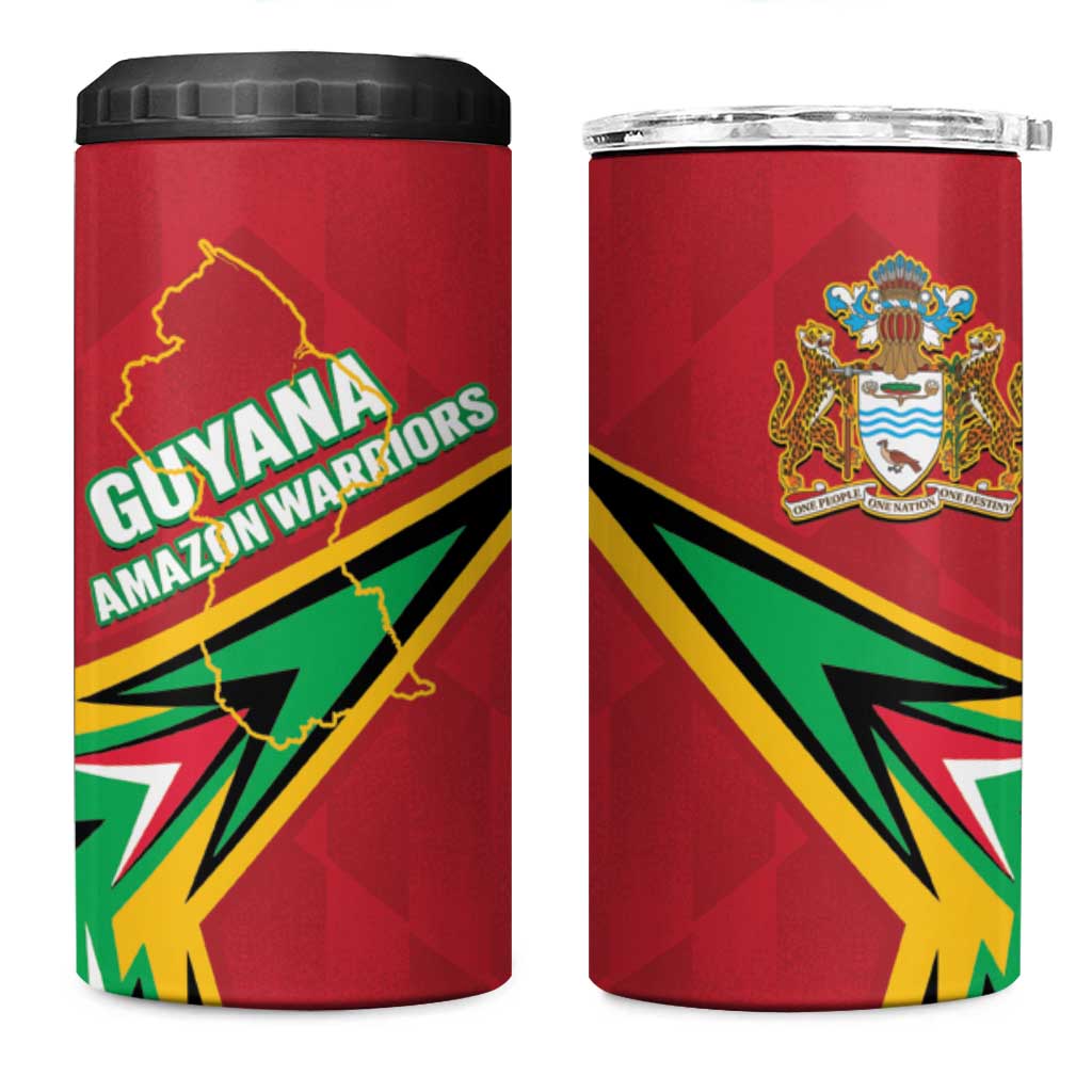 Custom Guyana Cricket 4 in 1 Can Cooler Tumbler Go Champions Amazon Warriors