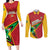 Custom Guyana Cricket Couples Matching Long Sleeve Bodycon Dress and Long Sleeve Button Shirt Go Champions Amazon Warriors