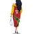 Custom Guyana Cricket Family Matching Off The Shoulder Long Sleeve Dress and Hawaiian Shirt Go Champions Amazon Warriors