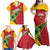 Custom Guyana Cricket Family Matching Off Shoulder Maxi Dress and Hawaiian Shirt Go Champions Amazon Warriors