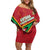 Custom Guyana Cricket Family Matching Off Shoulder Short Dress and Hawaiian Shirt Go Champions Amazon Warriors