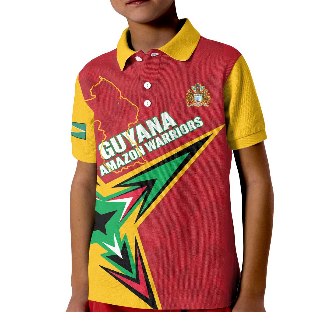 Custom Guyana Cricket Kid Polo Shirt Go Champions Amazon Warriors