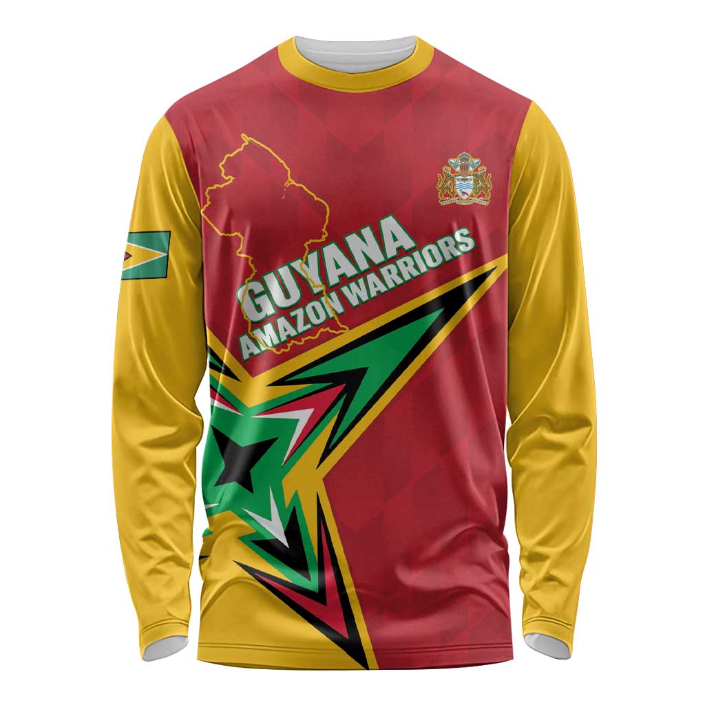 Custom Guyana Cricket Long Sleeve Shirt Go Champions Amazon Warriors