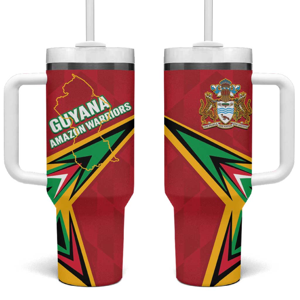 Custom Guyana Cricket Tumbler With Handle Go Champions Amazon Warriors - Wonder Print Shop