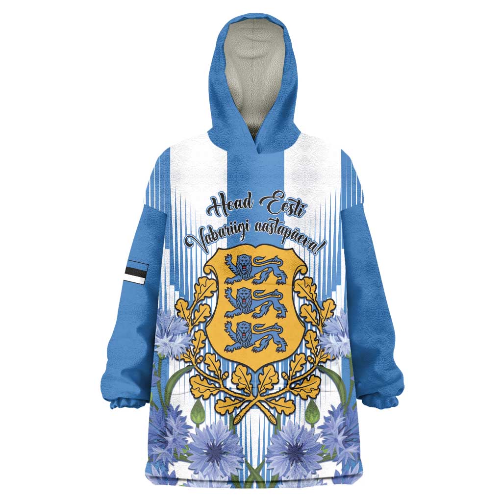 Estonia Independence Day Wearable Blanket Hoodie Head Eesti Vabariigi Aastapaeva!