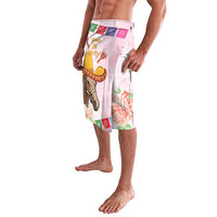 Pink printed derby skirt with horse and sombrero graphic, side view