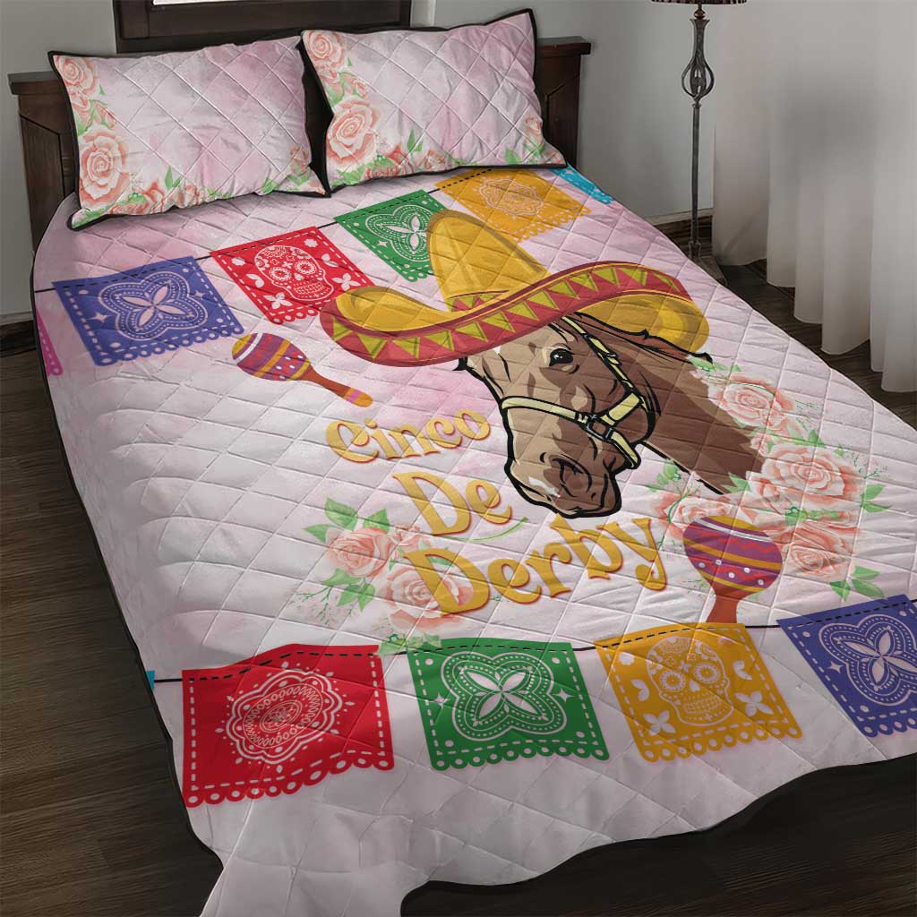 Cinco De Derby Quilt Bed Set 2025 Sombrero Horse Racing - Wonder Print Shop