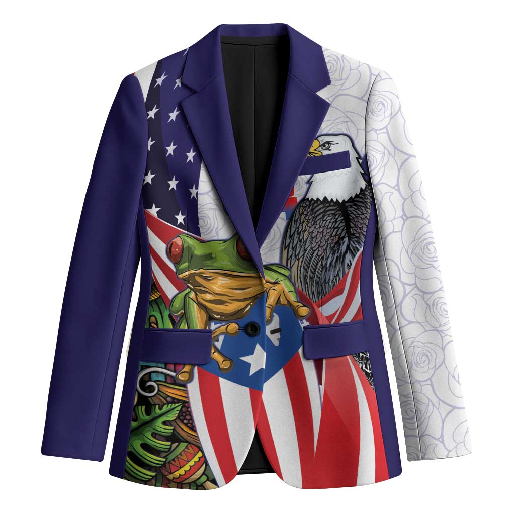 United States Puerto Rico Blazer USA Curve Flag With Coqui Drum - Wonder Print Shop