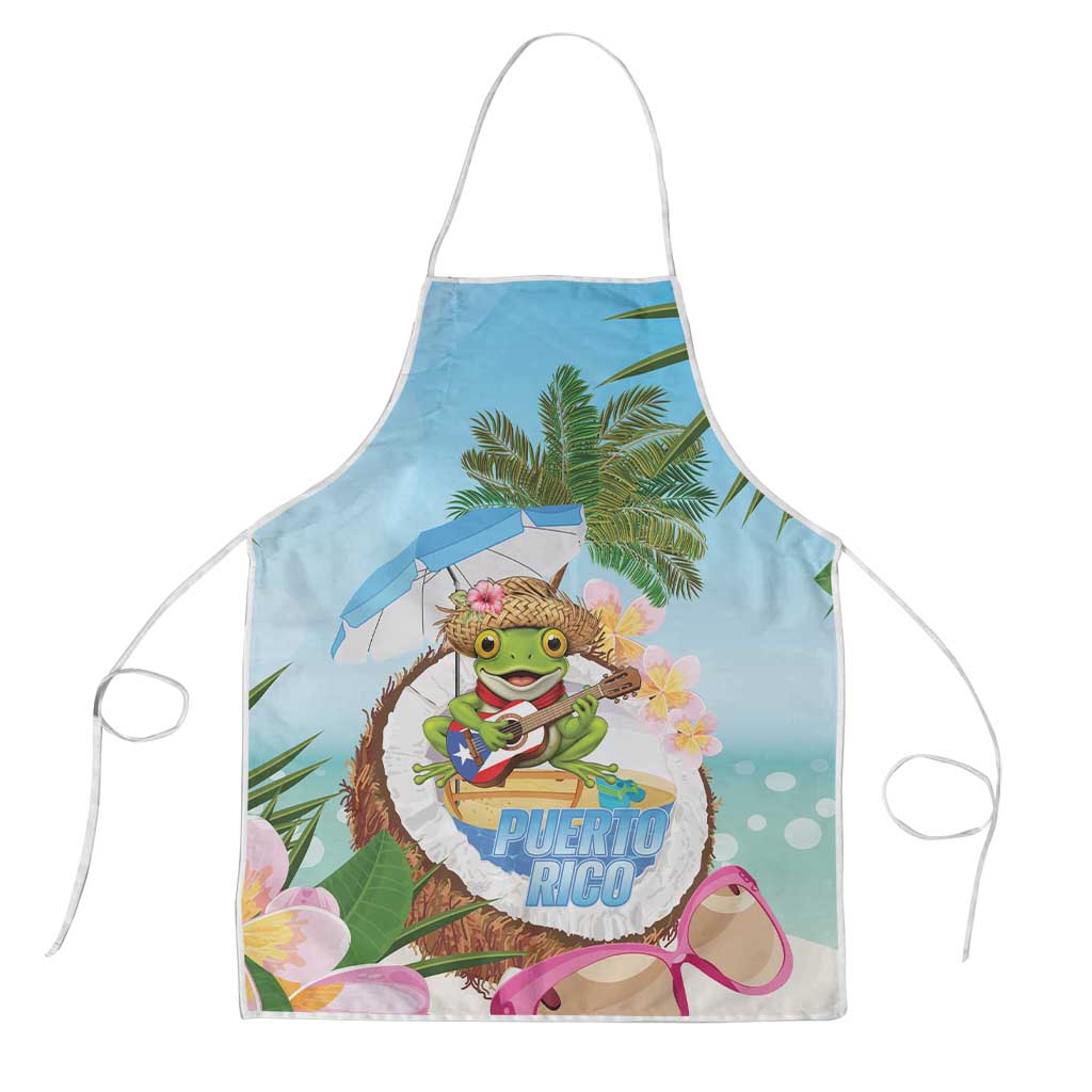 Puerto Rico Pava Coqui Apron Spirit Frog Tropical Beach Vibes - Wonder Print Shop