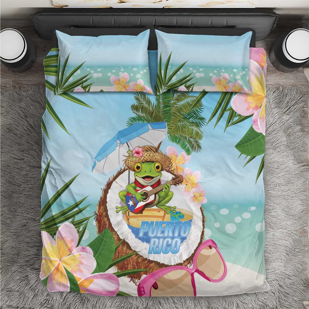 Puerto Rico Pava Coqui Bedding Set Spirit Frog Tropical Beach Vibes - Wonder Print Shop