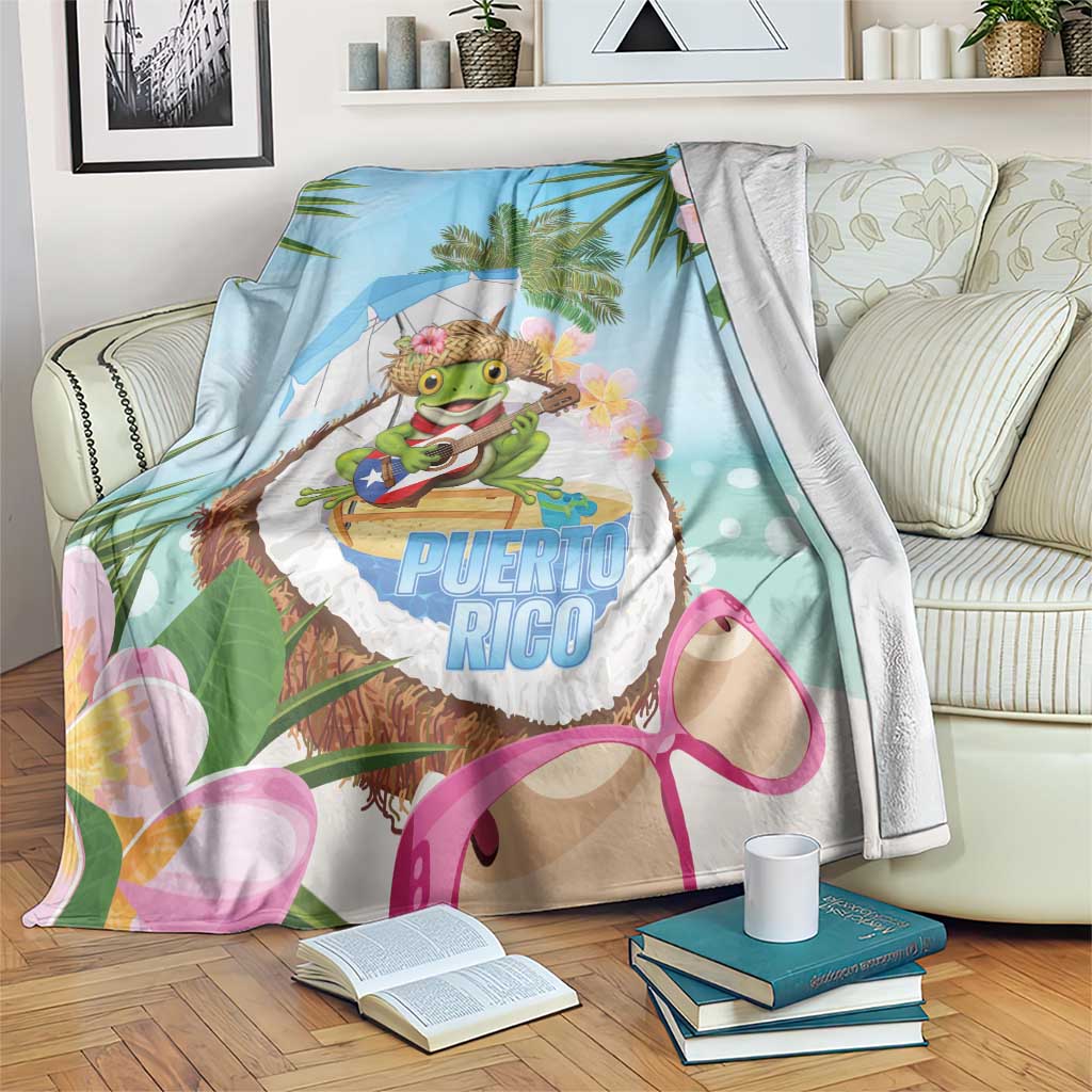 Puerto Rico Pava Coqui Blanket Spirit Frog Tropical Beach Vibes - Wonder Print Shop