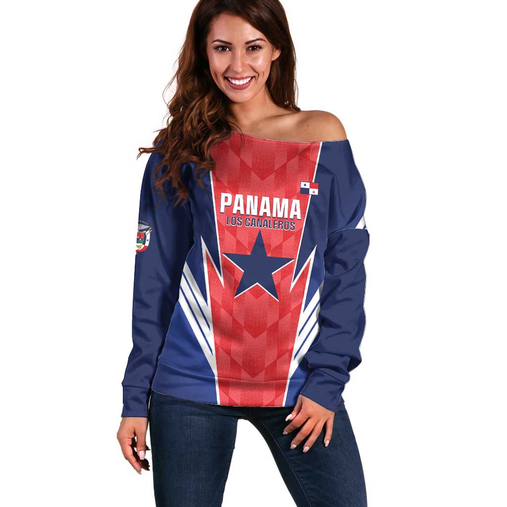 Custom Panama Football Off Shoulder Sweater 2025 Vamos Los Canaleros