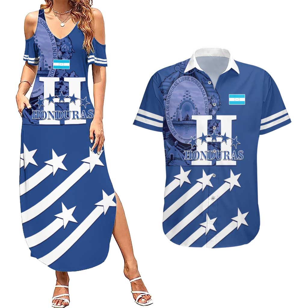 Custom Honduras Football Couples Matching Summer Maxi Dress and Hawaiian Shirt 2025 Vamos Los Catrachos