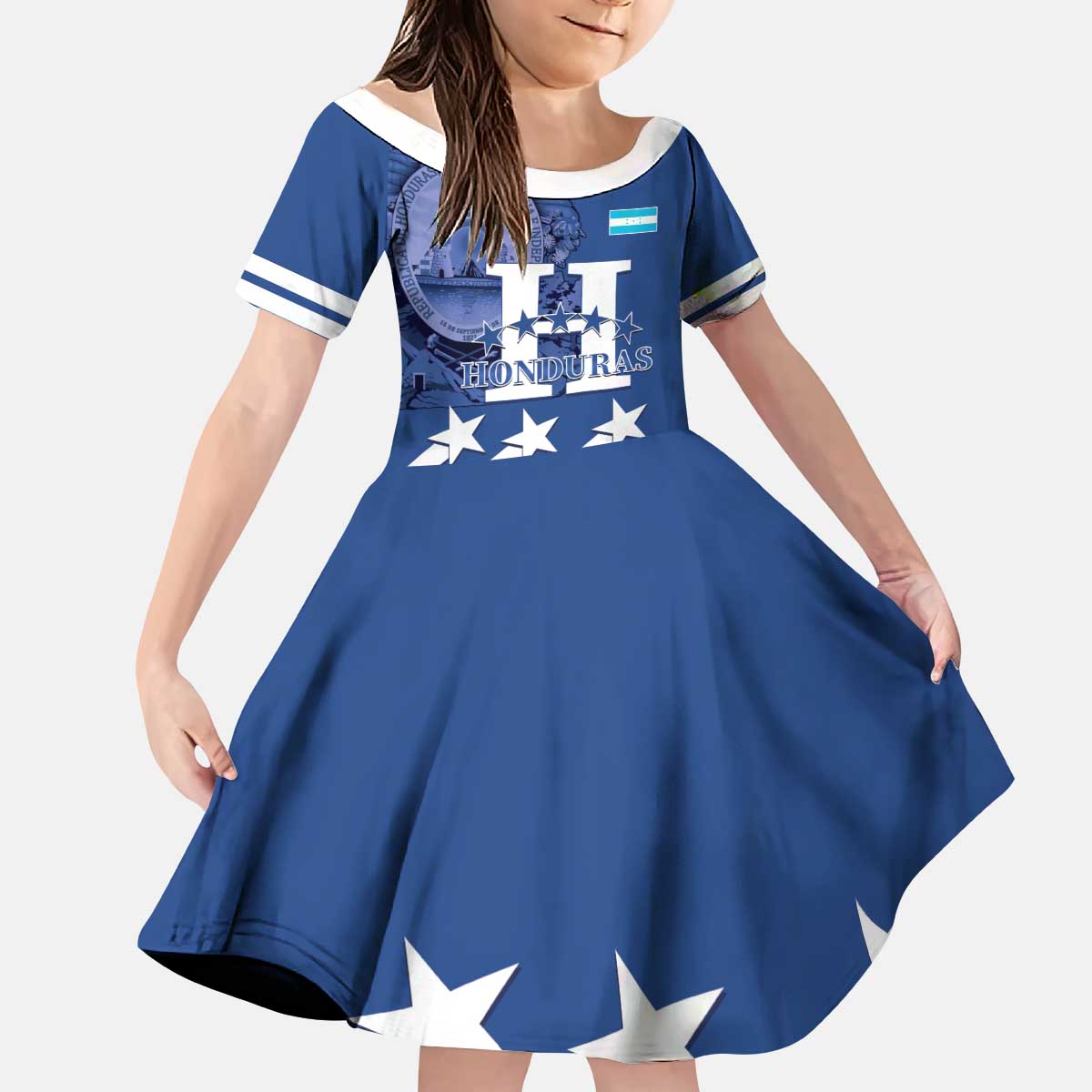 Custom Honduras Football Kid Short Sleeve Dress 2025 Vamos Los Catrachos