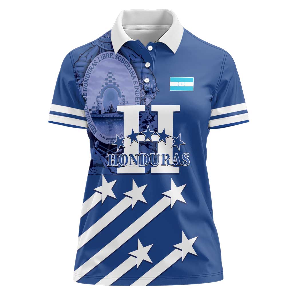 Custom Honduras Football Women Polo Shirt 2025 Vamos Los Catrachos