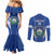 Custom El Salvador Football Couples Matching Mermaid Dress and Long Sleeve Button Shirt 2025 Vamos La Selecta