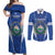 Custom El Salvador Football Couples Matching Off Shoulder Maxi Dress and Long Sleeve Button Shirt 2025 Vamos La Selecta