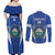 Custom El Salvador Football Couples Matching Off Shoulder Maxi Dress and Long Sleeve Button Shirt 2025 Vamos La Selecta