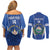 Custom El Salvador Football Couples Matching Off Shoulder Short Dress and Long Sleeve Button Shirt 2025 Vamos La Selecta