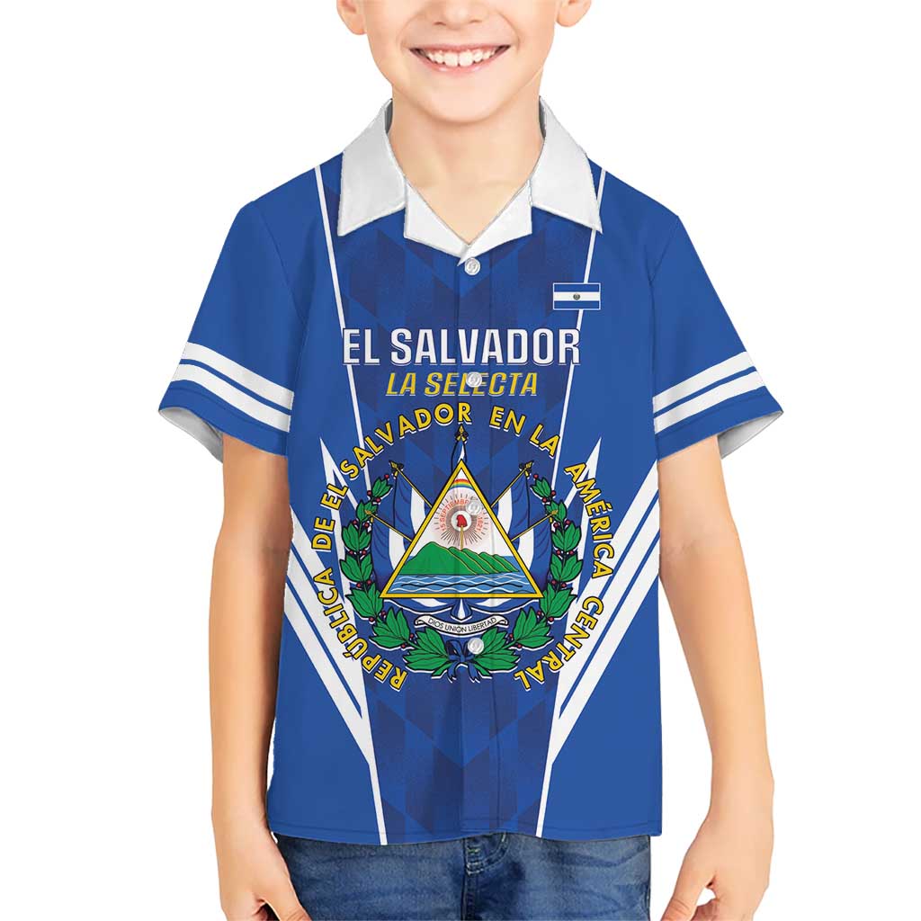 Custom El Salvador Football Kid Hawaiian Shirt 2025 Vamos La Selecta