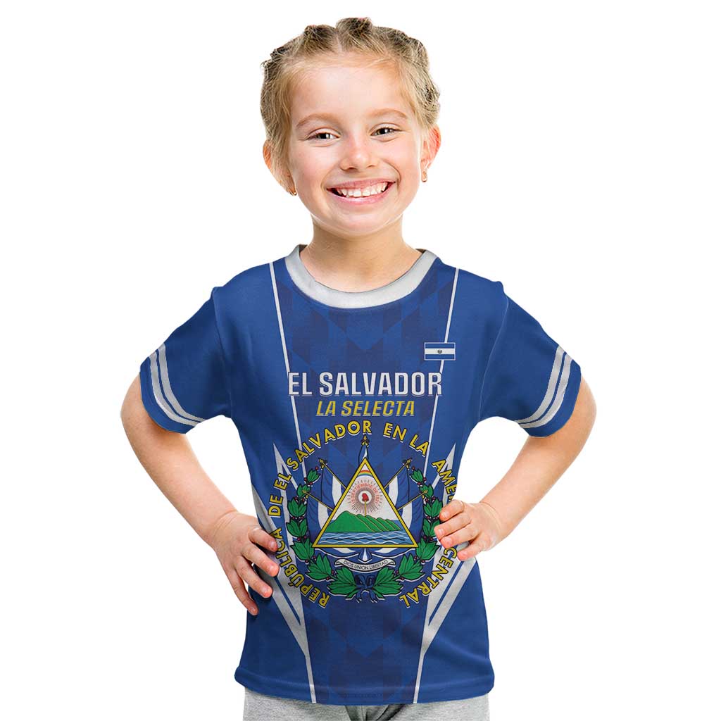 Custom El Salvador Football Kid T Shirt 2025 Vamos La Selecta