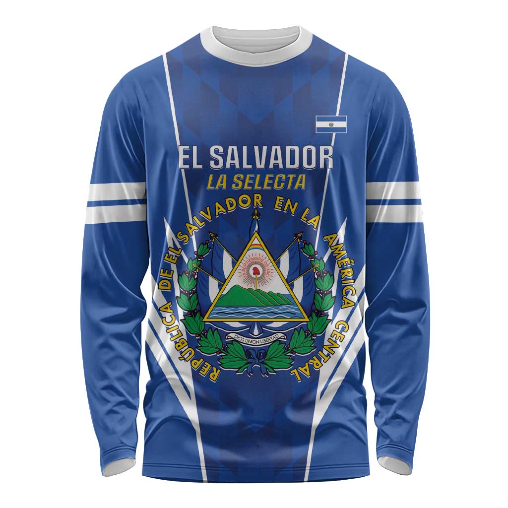 Custom El Salvador Football Long Sleeve Shirt 2025 Vamos La Selecta