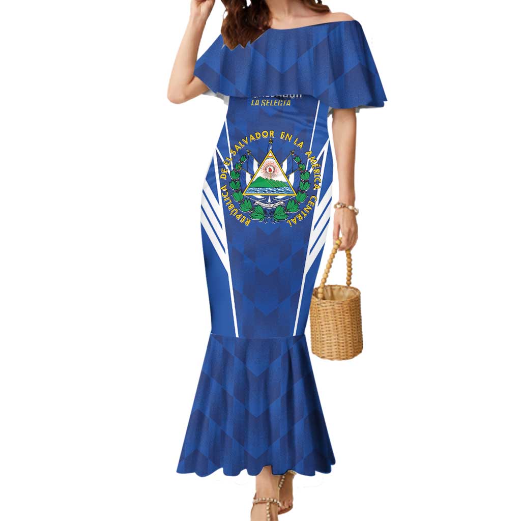 Custom El Salvador Football Mermaid Dress 2025 Vamos La Selecta