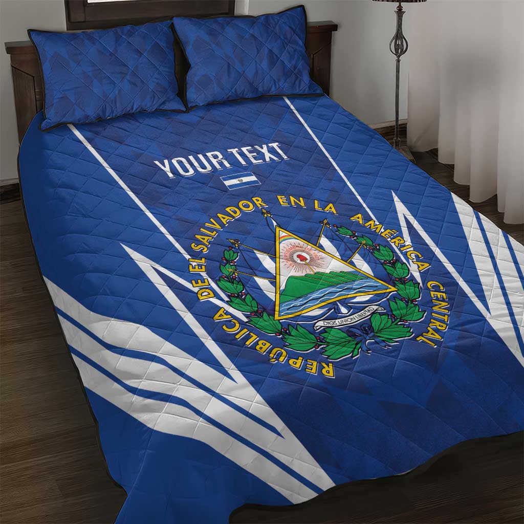 Custom El Salvador Football Quilt Bed Set 2025 Vamos La Selecta