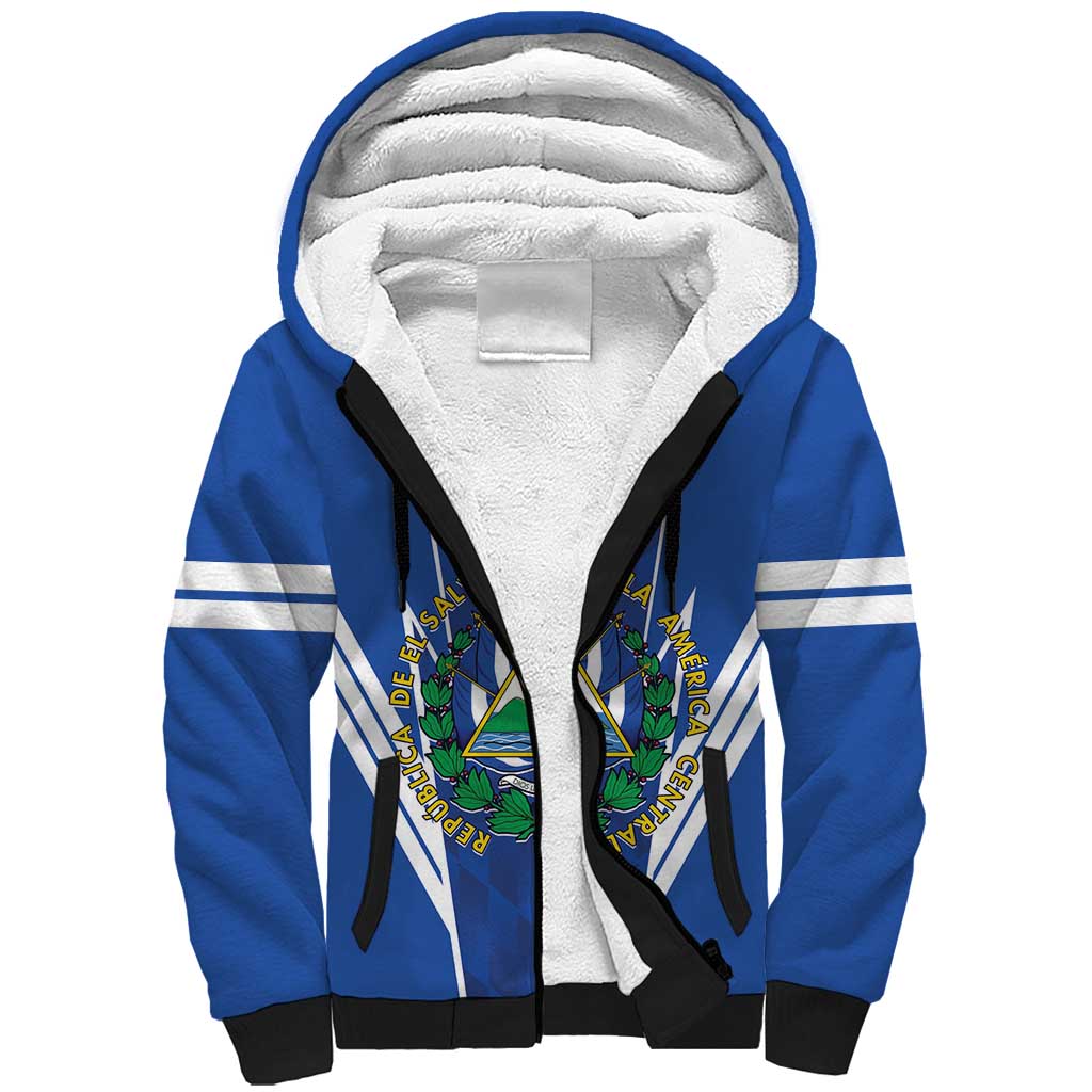 Custom El Salvador Football Sherpa Hoodie 2025 Vamos La Selecta