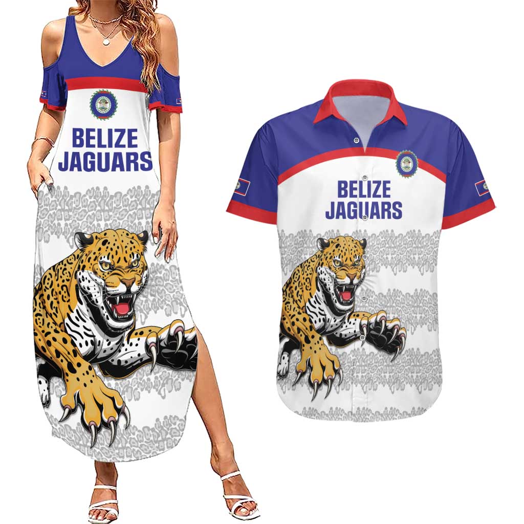 Custom Belize Football Couples Matching Summer Maxi Dress and Hawaiian Shirt 2025 Go Jaguars