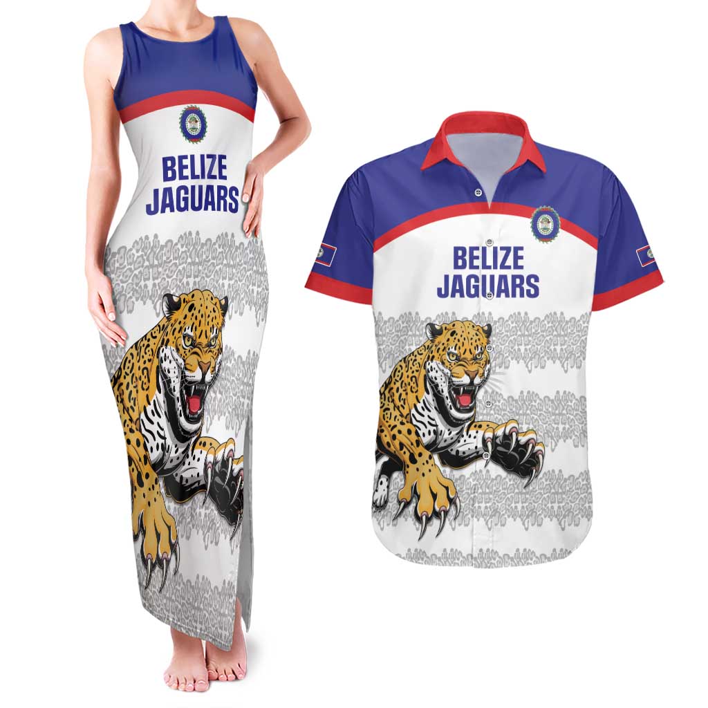 Custom Belize Football Couples Matching Tank Maxi Dress and Hawaiian Shirt 2025 Go Jaguars