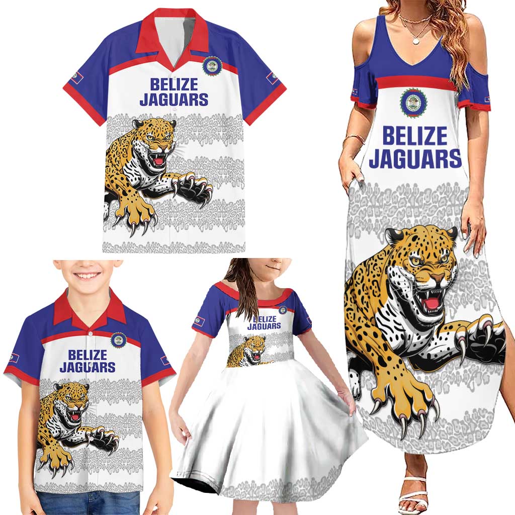 Custom Belize Football Family Matching Summer Maxi Dress and Hawaiian Shirt 2025 Go Jaguars