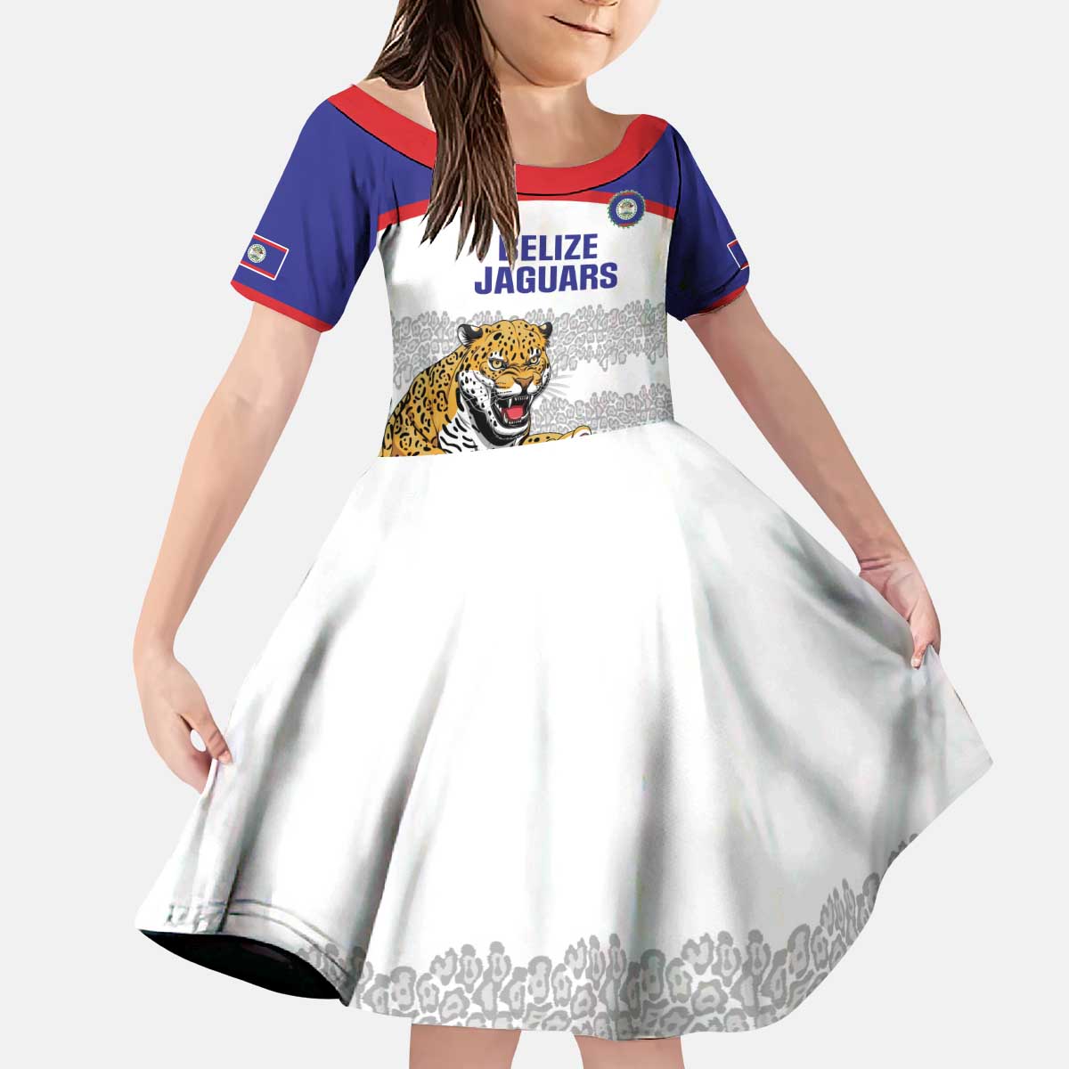 Custom Belize Football Kid Short Sleeve Dress 2025 Go Jaguars