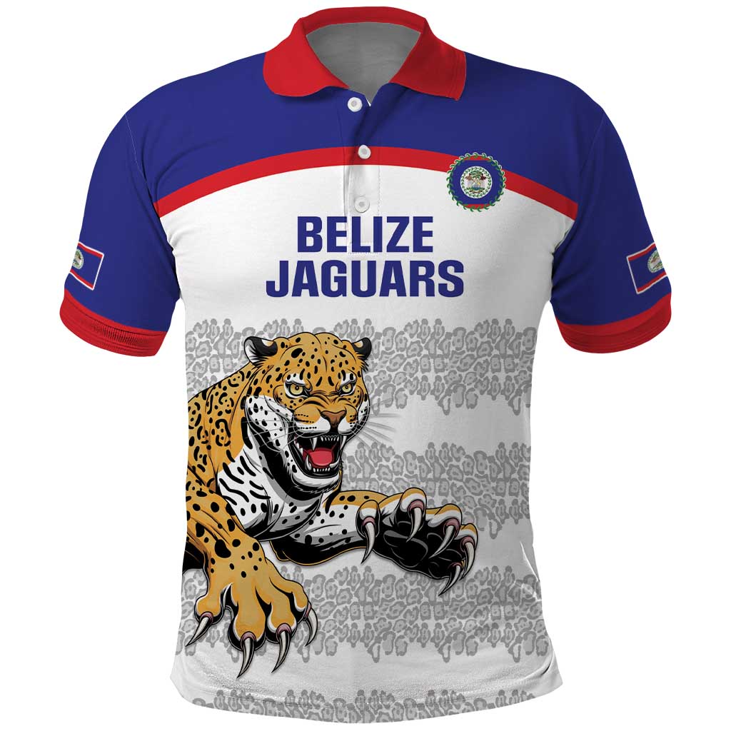 Custom Belize Football Polo Shirt 2025 Go Jaguars