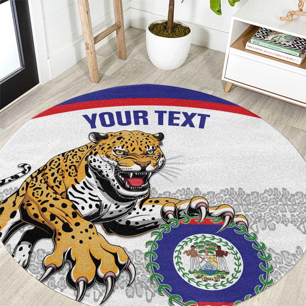 Custom Belize Football Round Carpet 2025 Go Jaguars