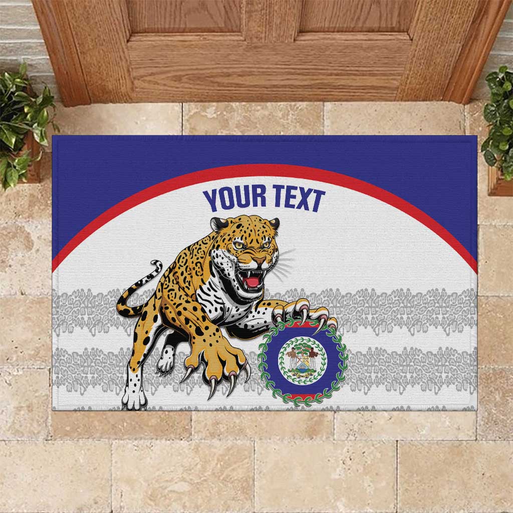 Custom Belize Football Rubber Doormat 2025 Go Jaguars