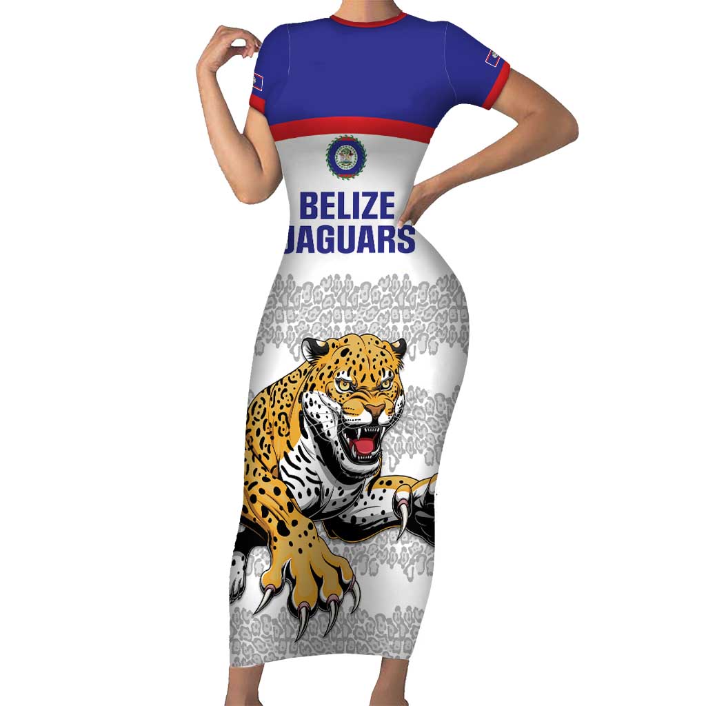 Custom Belize Football Short Sleeve Bodycon Dress 2025 Go Jaguars