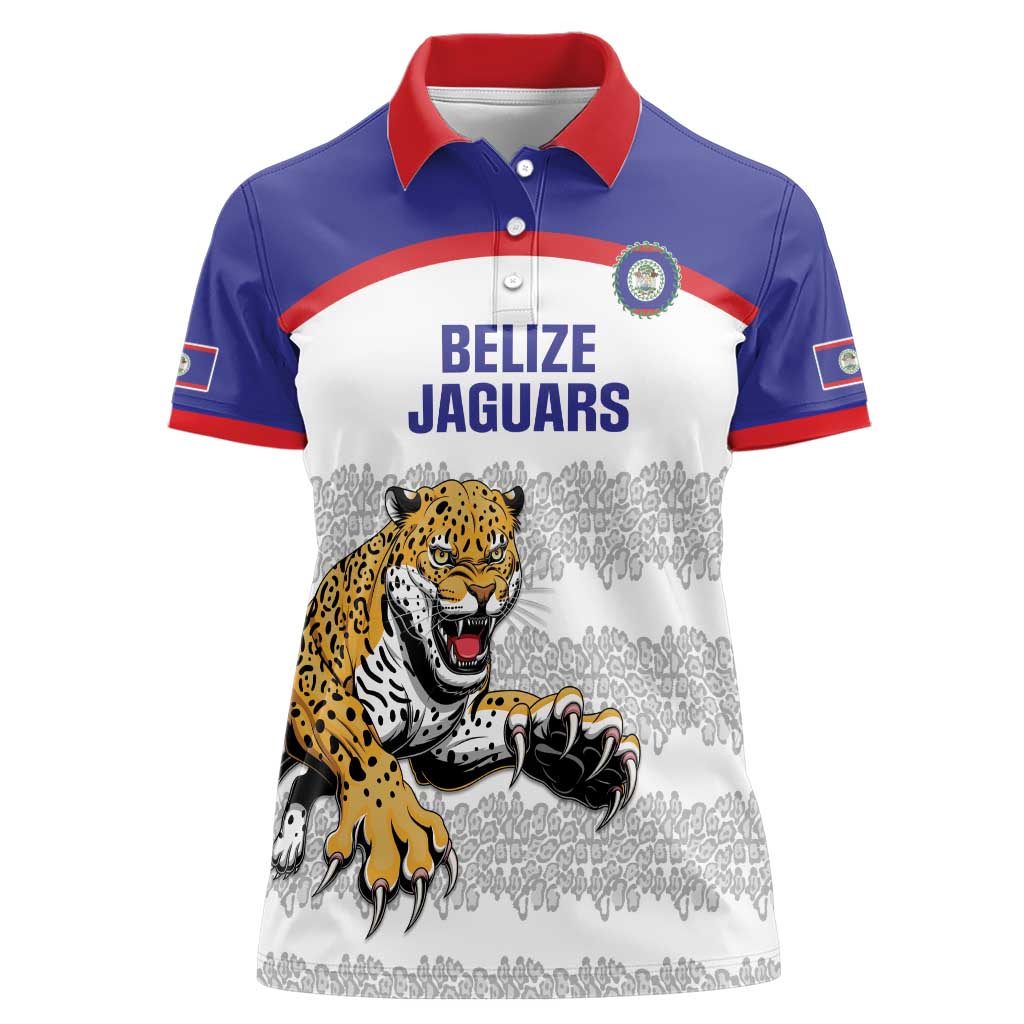 Custom Belize Football Women Polo Shirt 2025 Go Jaguars