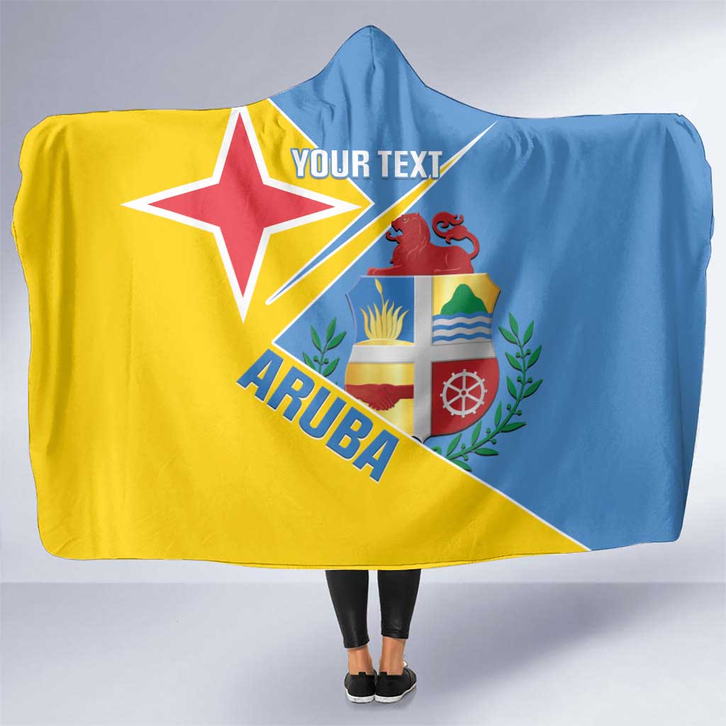 Custom Aruba Football Hooded Blanket 2025 Coat Of Arms Style