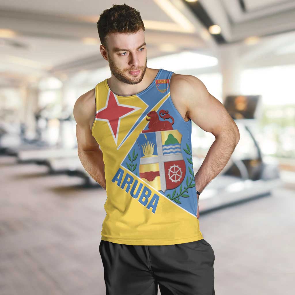 Custom Aruba Football Men Tank Top 2025 Coat Of Arms Style