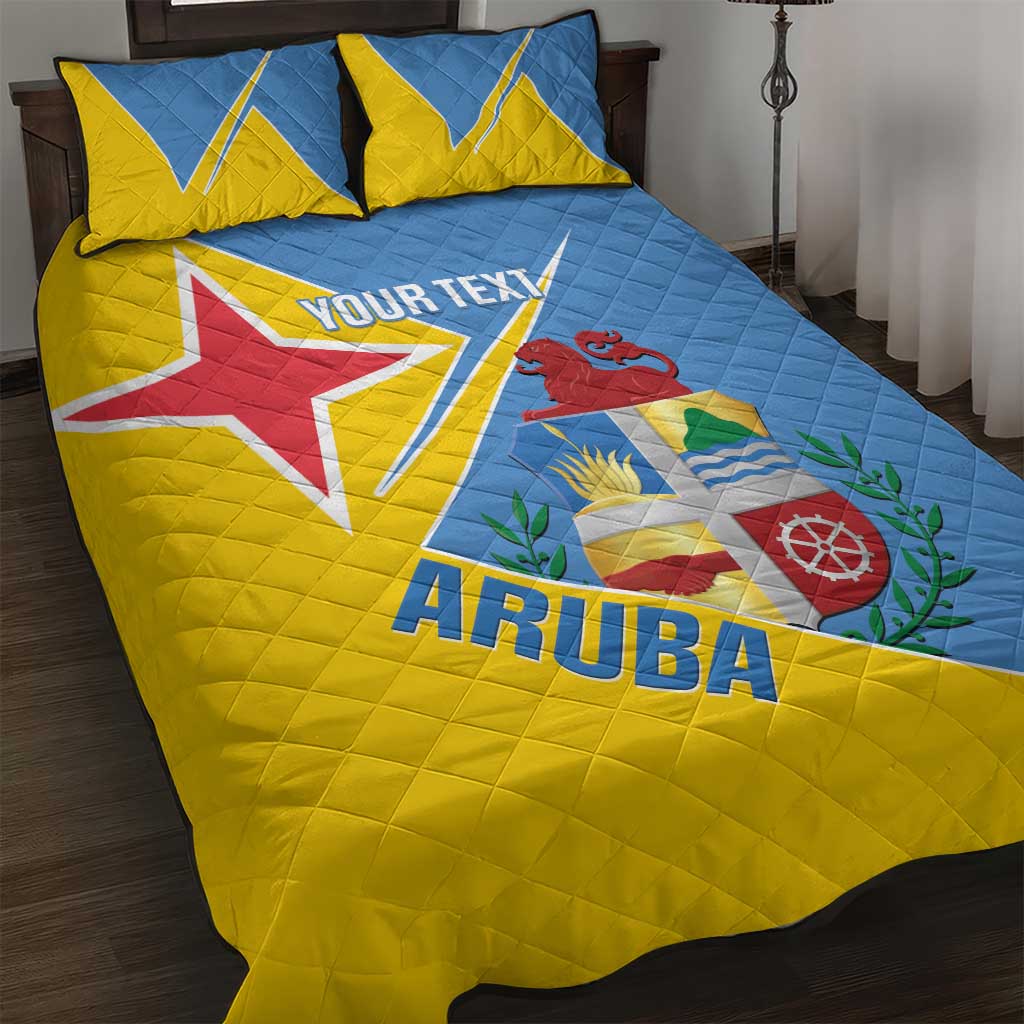 Custom Aruba Football Quilt Bed Set 2025 Coat Of Arms Style