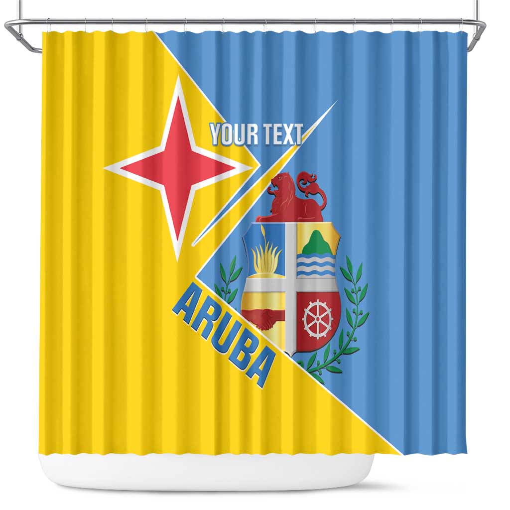 Custom Aruba Football Shower Curtain 2025 Coat Of Arms Style