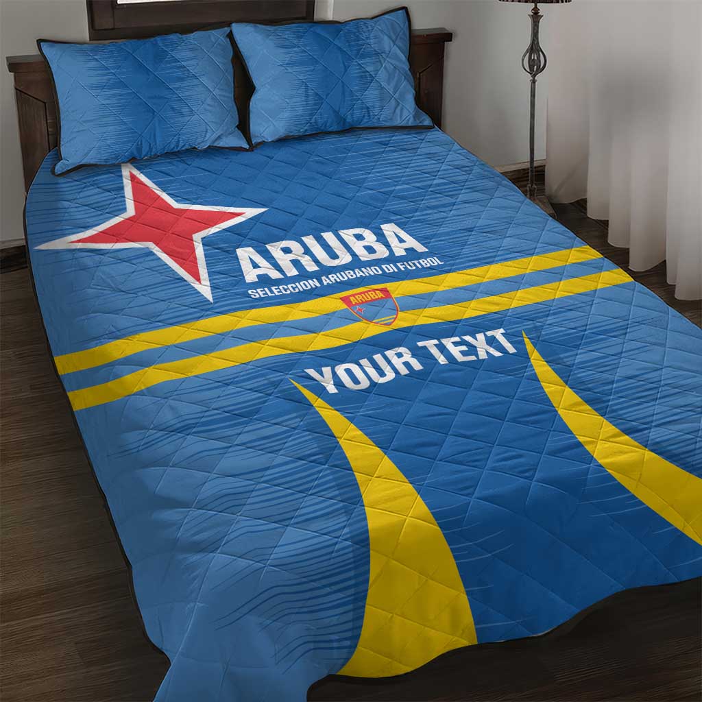 Custom Aruba Football Quilt Bed Set 2025 Go Champions Flag Color