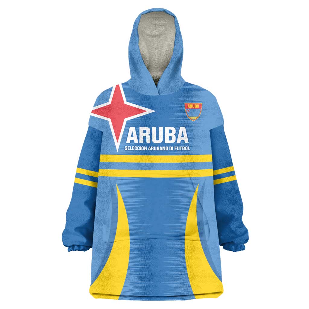 Custom Aruba Football Wearable Blanket Hoodie 2025 Go Champions Flag Color